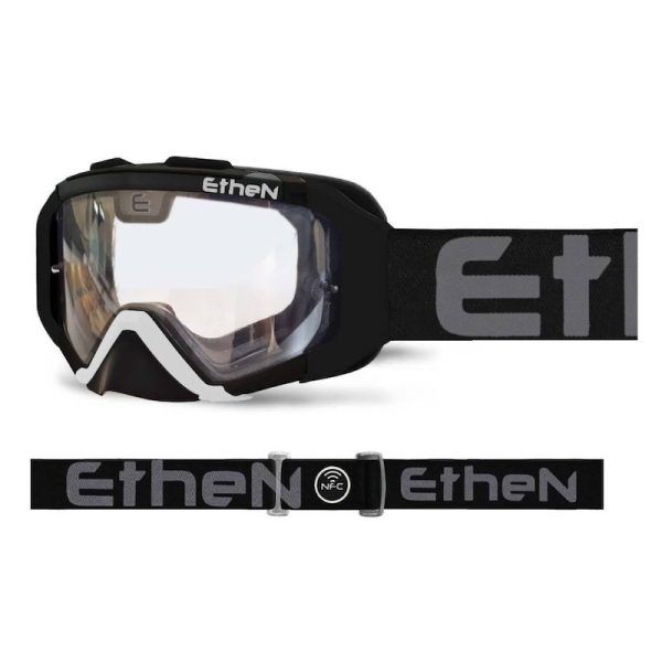 Máscara Ethen 05R Enduro negra-gris (lente transparente)