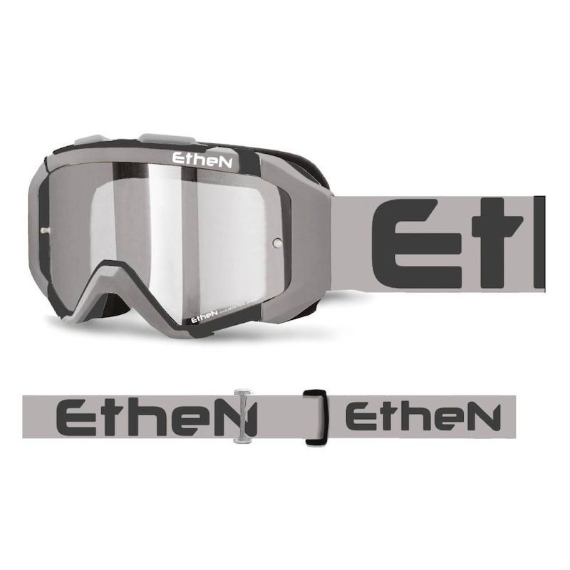 Máscara Ethen 05R gris-negra (lente espejo plata)