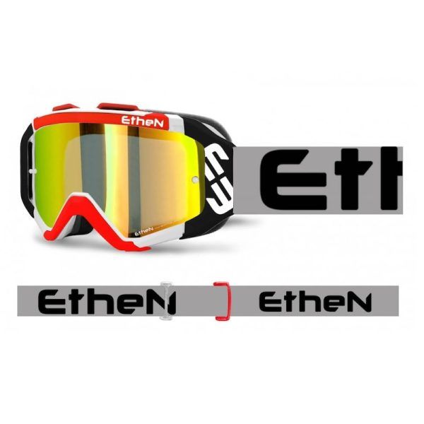 Máscara Ethen Ares blanca (lente espejo dorada)
