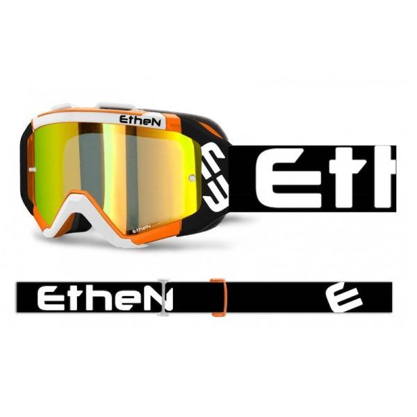 Máscara Ethen Ares naranja (lente espejo dorada)