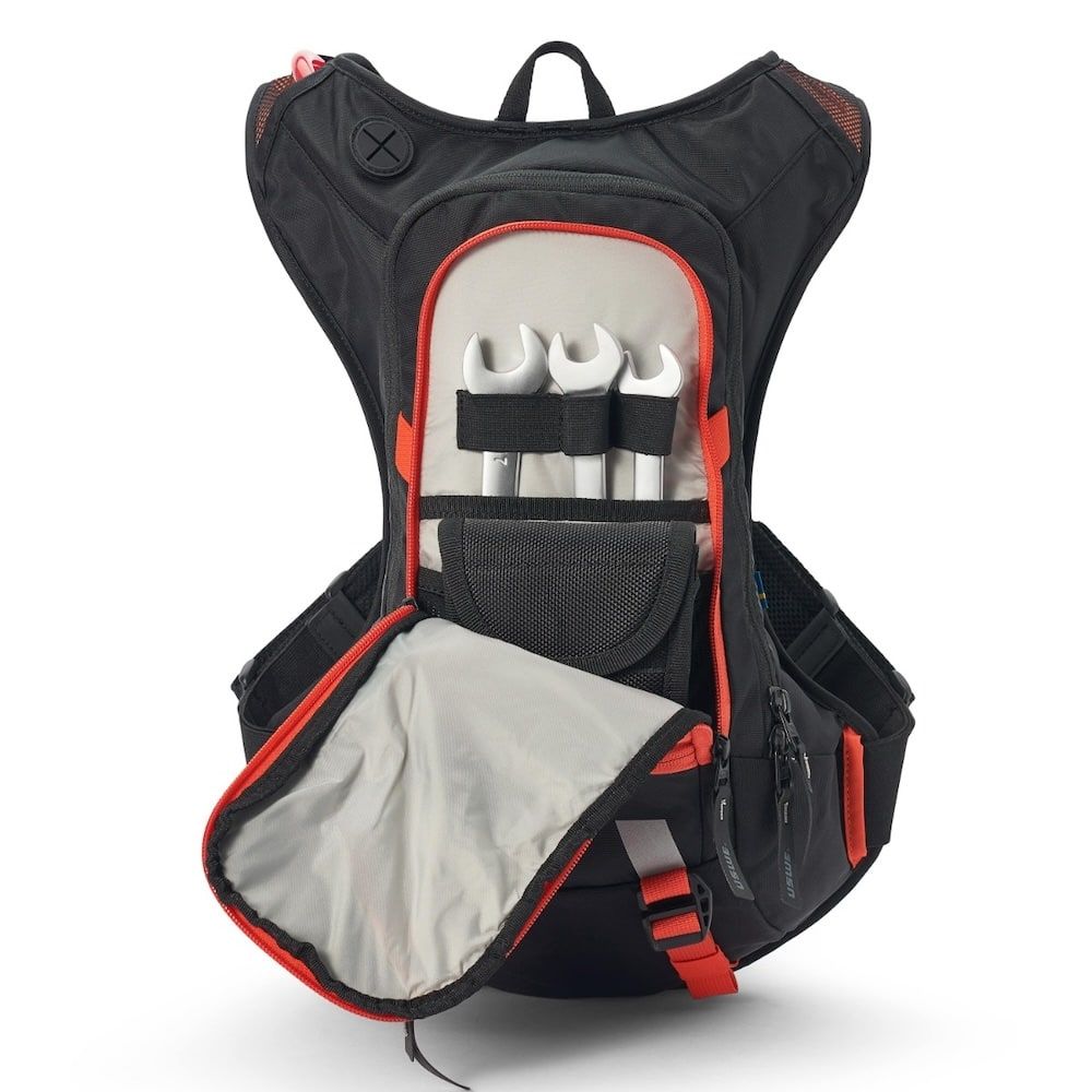 Mochila Moto Uswe Hydro 12 Factory Negra/Naranja - Imagen 4