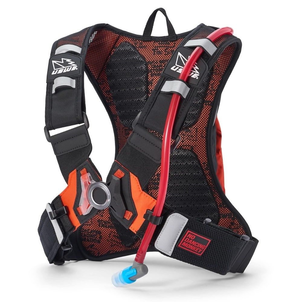 Mochila Moto Uswe Hydro 3 Negra/Naranja Factory - Imagen 2