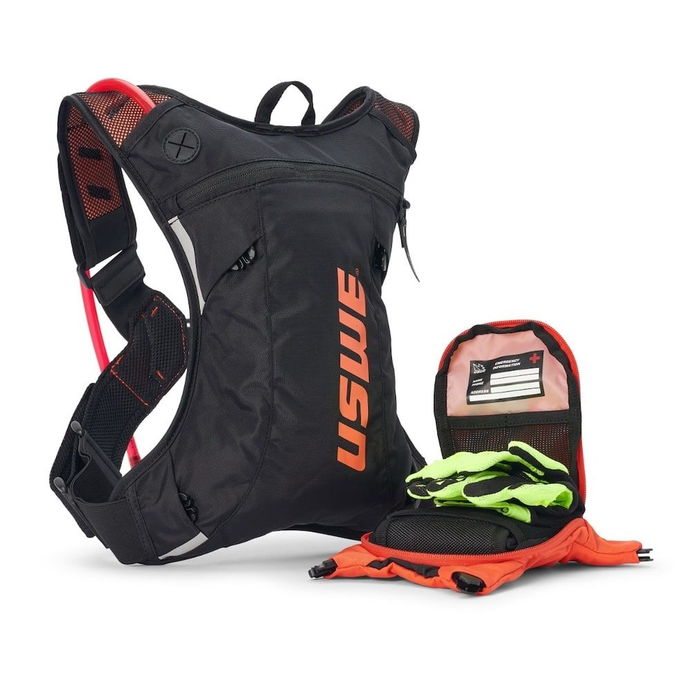 Mochila Moto Uswe Hydro 3 Negra/Naranja Factory - Imagen 3