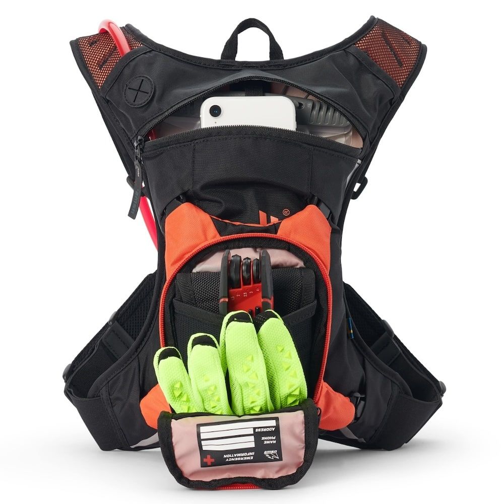 Mochila Moto Uswe Hydro 3 Negra/Naranja Factory - Imagen 4