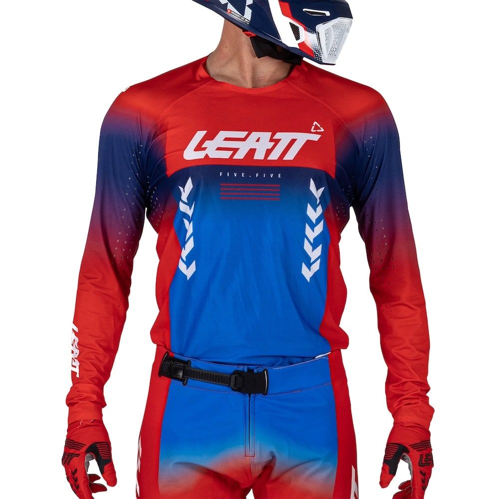Camiseta Leatt Moto 5.5 UltraWeld V26 Royal Rojo - Imagen 3