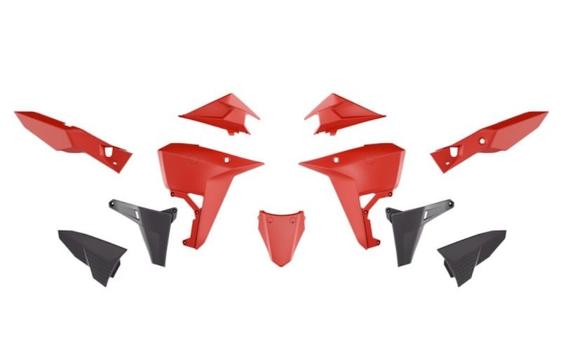 Kit plásticos Rojo/Negro Rtech Revolution KOVE 800X (2024-2026) - Imagen 2