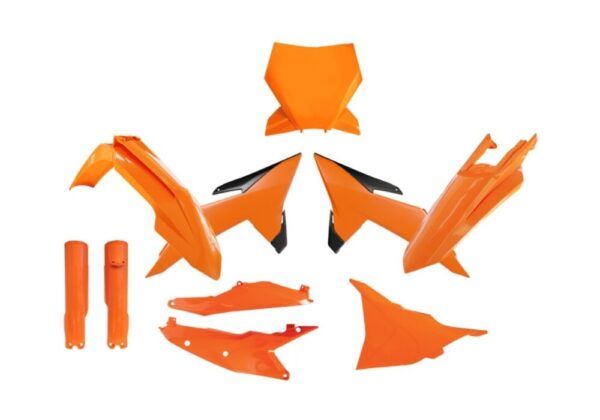 Kit 7 plásticos naranja negro Rtech KTM SX, SX-F, XC, XC-F (2025-2026)