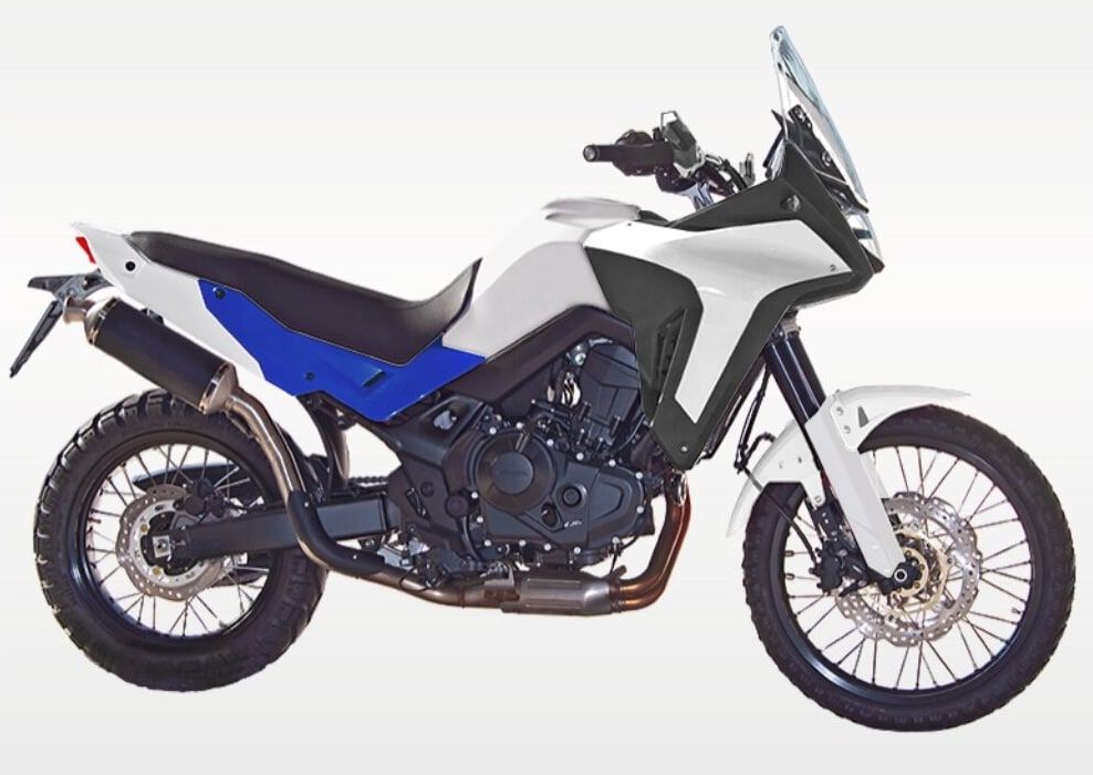 Tapas laterales centrales azules Rtech HONDA XL 750 TRANSALP (2023-2025) - Imagen 2