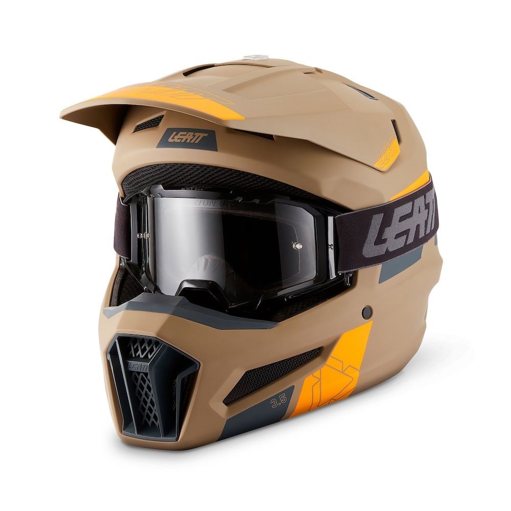 Kit Casco + Gafas Leatt Moto 3.5 Marrón Khaki 27 - Imagen 2