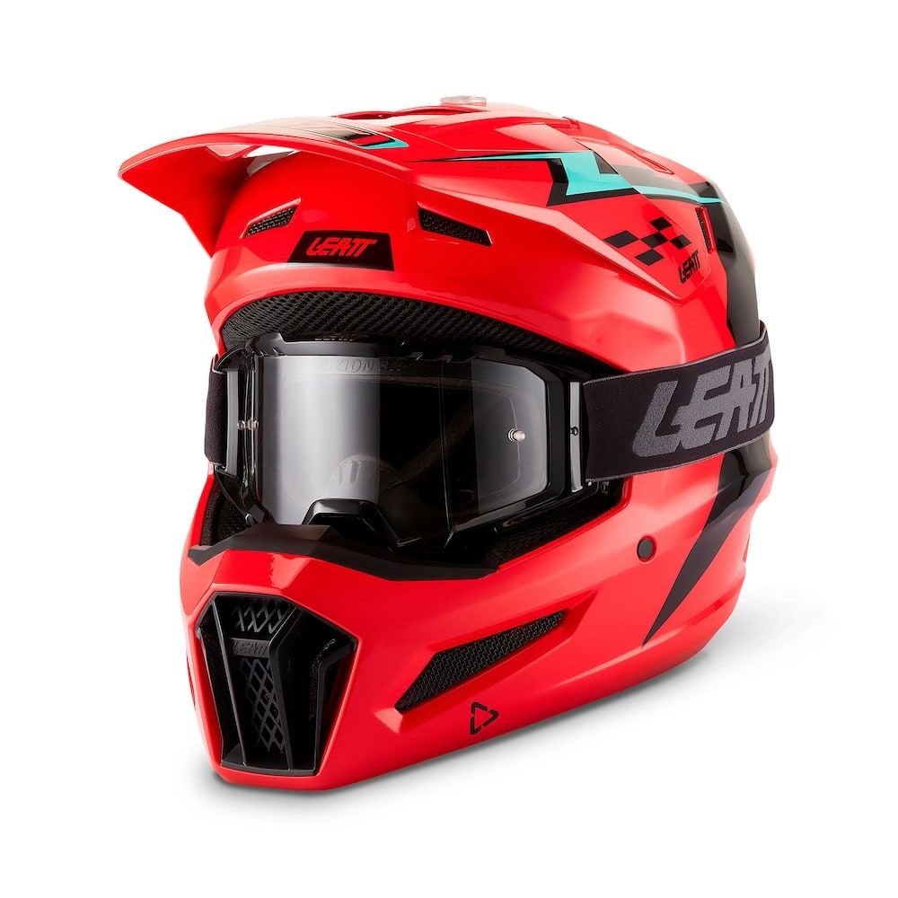 Kit Casco + Gafas Leatt Moto 3.5 Rojo 27 - Imagen 2