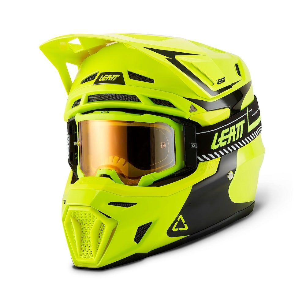 Kit Casco + Gafas Leatt Moto 8.5 Amarillo Neón 27 - Imagen 2