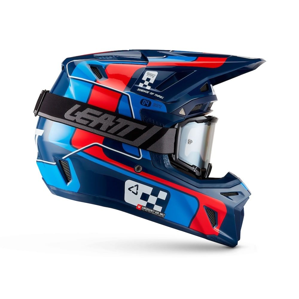 Kit Casco + Gafas Leatt Moto 8.5 Azul/Rojo 27