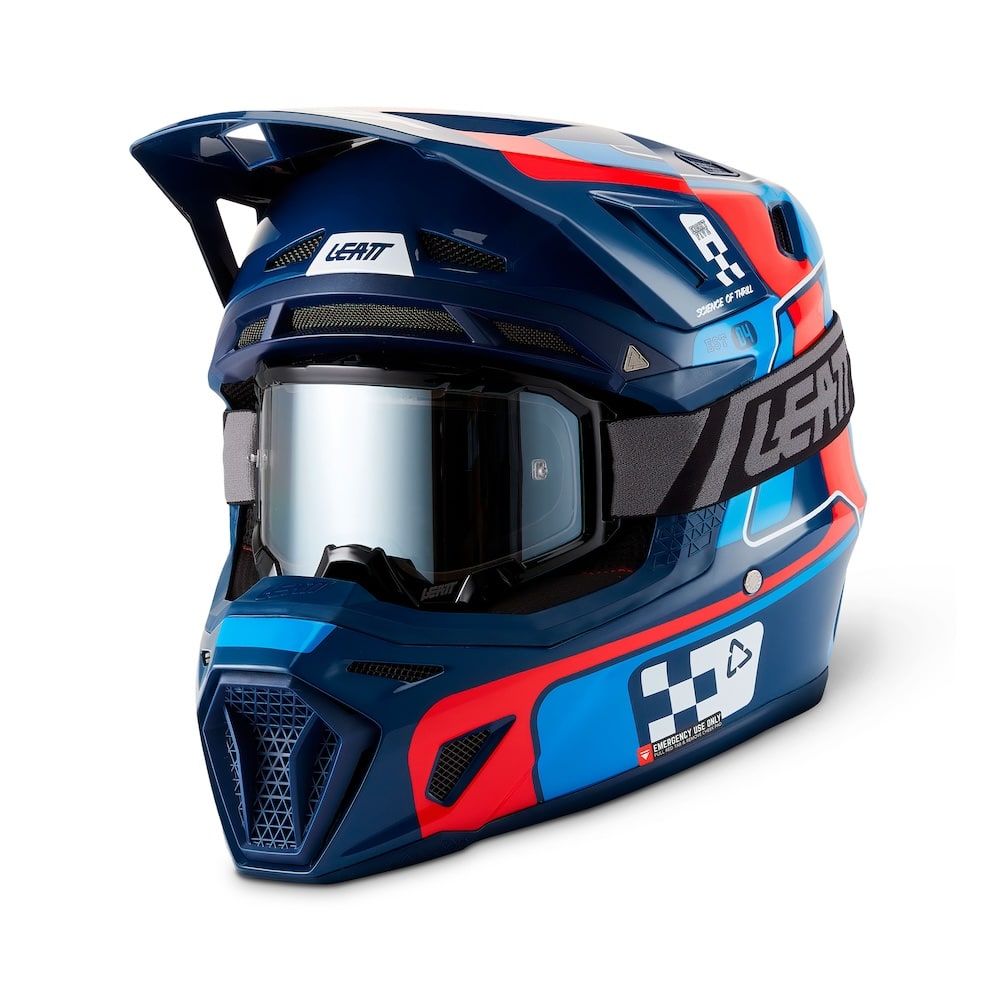 Kit Casco + Gafas Leatt Moto 8.5 Azul/Rojo 27 - Imagen 2