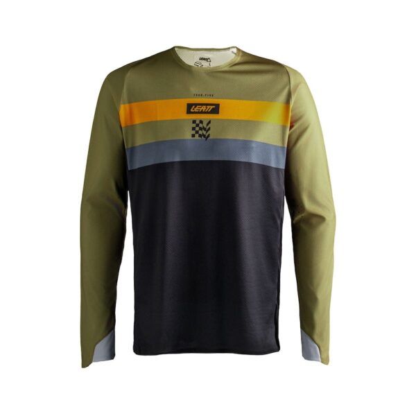 Camiseta Moto Leatt 4.5 Enduro Stripe Marrón Khaki 27