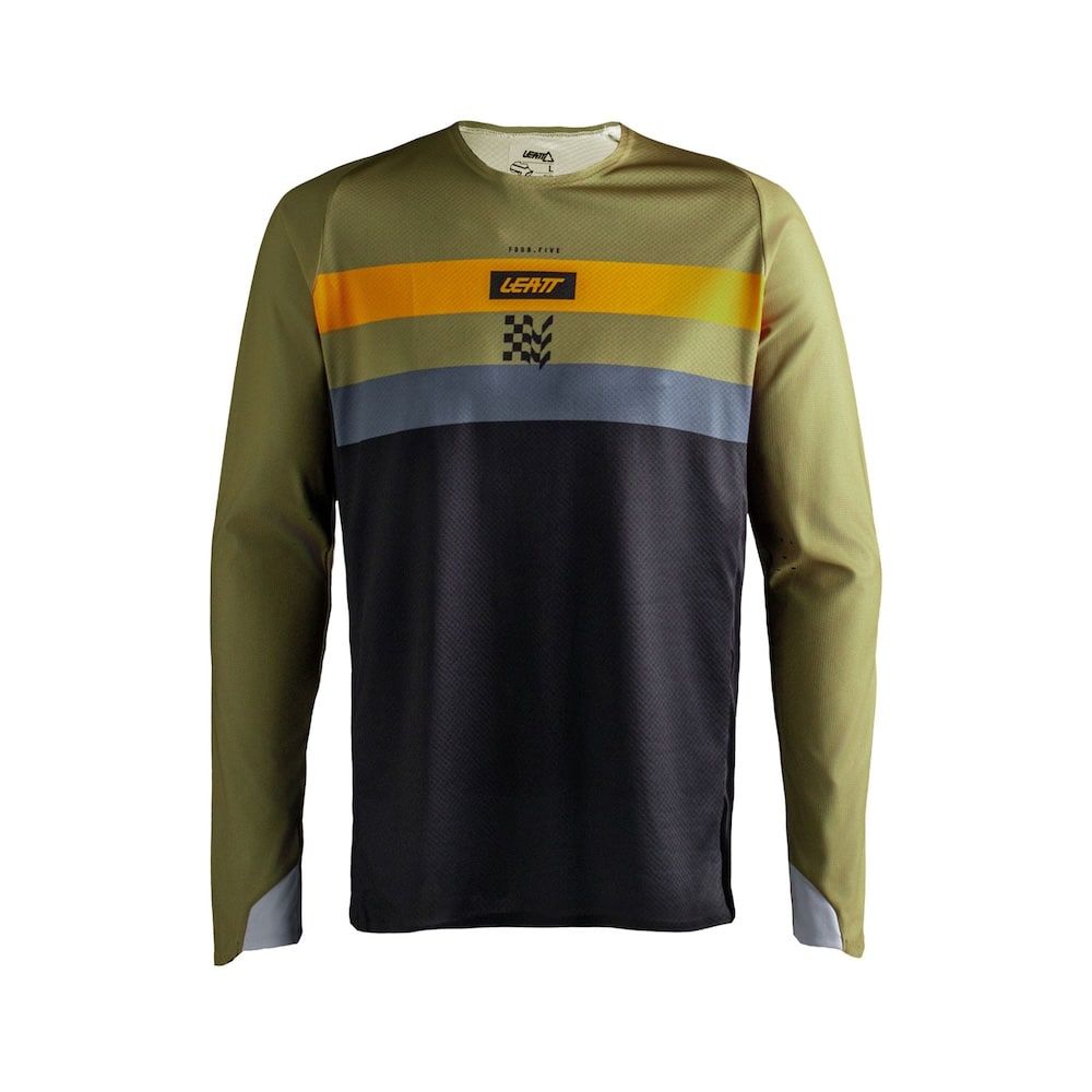 Camiseta Moto Leatt 4.5 Enduro Stripe Marrón Khaki 27